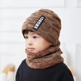 thumbnail image 2 of Conjunto de gorro y bufanda con forro polar para niños y niñas, gorro de punto cálido de invierno, 5, 6, 7, 8, 9, 10, 11 y 12 años, envío gratuito, 2 of 4