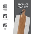 thumbnail image 3 of Dexas White Marble and Acacia Wood Charcuterie Board – 15.75 x 8.5 Serving Platter – Cheese, Meat & Appetizer Tray for Entertaining, 3 of 6