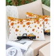 thumbnail image 6 of Thanksgiving Throw Pillow Cover 20 x 26 Inch Decorative Pillow Cover Fall Black Truck Orange Maple Leaves Retro Lumbar Pillowcase Seasonal Rectangle Cushion Case for Couch Sofa Bed Living Room, 6 of 7