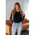 thumbnail image 5 of Freya Ribbed Top - Black, 5 of 5