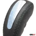 thumbnail image 5 of OMAC Black PU Leather Black Stitching Chrome Auto Car Gear Shift Knob Shifter Handle, 5 of 6