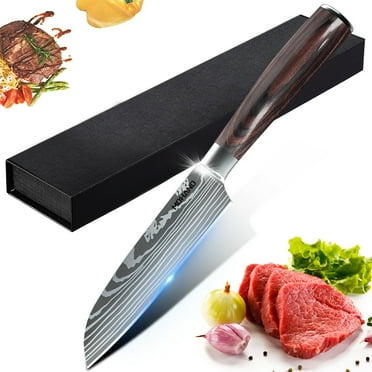 Chef Knife,DFITO 5 Inch High Carbon Stainless Steel Sharp Kitchen Knife with Ergonomic Handle, Gift Box for Family & Restaurant