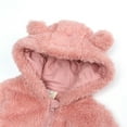 thumbnail image 4 of Baby Girls Boys Hooded Jumpsuit Cute Bear Ear Long Sleeve Bodysuit Warm Outfits Winter Baby Essentials for Toddlers Baby Girls and Boys 3-6 Months, 4 of 6