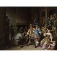 thumbnail image 2 of Anthonie Palamedesz. 14x12 Gold Ornate Wood Frame and Double Matted Museum Art Print Titled - A Guardroom Interior with a Company of Pikemen, Card Players, and a Woman with a Child, 2 of 4