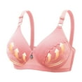 thumbnail image 4 of ATOYSOY Women's 2Pc Plus Size Everyday Bra Wireless Lace Breathable Push Up Underwear Smoothing Comfort Bra Support Full Coverage Bra Pink 42/95, 4 of 4