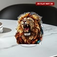 thumbnail image 5 of Rotating acrylic display featuring a majestic lion with open mouth, vibrant stained glass pattern, ultra-realistic details, and sparkling colors, 5 of 8