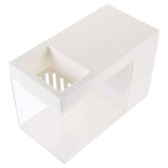 KONTONTY Small Acrylic Betta Fish Tank 1-Pack Mini Aquarium for Desk Decoration and Home Ornament