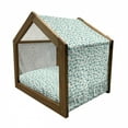 thumbnail image 2 of Forest Pet House, Native Chinese Woodland Leaves from Ginkgo Trees Pastel Silhouettes, Outdoor & Indoor Portable Dog Kennel with Pillow and Cover, 5 Sizes, Teal Turquoise and Cream, by Ambesonne, 2 of 5
