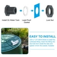 thumbnail image 4 of Conector de tanque de agua Uxcell Bulkhead Fitting NPT 3/4' Gris 2Pcs, 4 of 6
