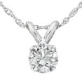 thumbnail image 1 of Pendentif Collier Solitaire Rond 1/3ct en Or Blanc 14k avec Diamant Naturel, 1 of 4