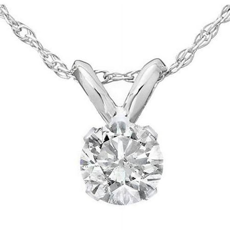 Pompeii 1/2Ct Diamond Solitaire Pendant Necklace 14k White Or Yellow Gold Lab Grown