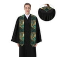thumbnail image 4 of Hirioo Emerald Color Gold Marble for 72" Graduation Shawl Stole Unisex Adults Graduation Sash Honor Graduation Stole for High School and College-Sharp Corner, 4 of 7