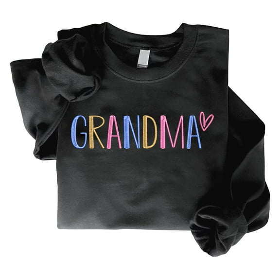 Embroidered Grandma Sweatshirt, Gifts Birthday Mothers Day for Grandma, Embroidery Crewneck Sweatshirts for Women