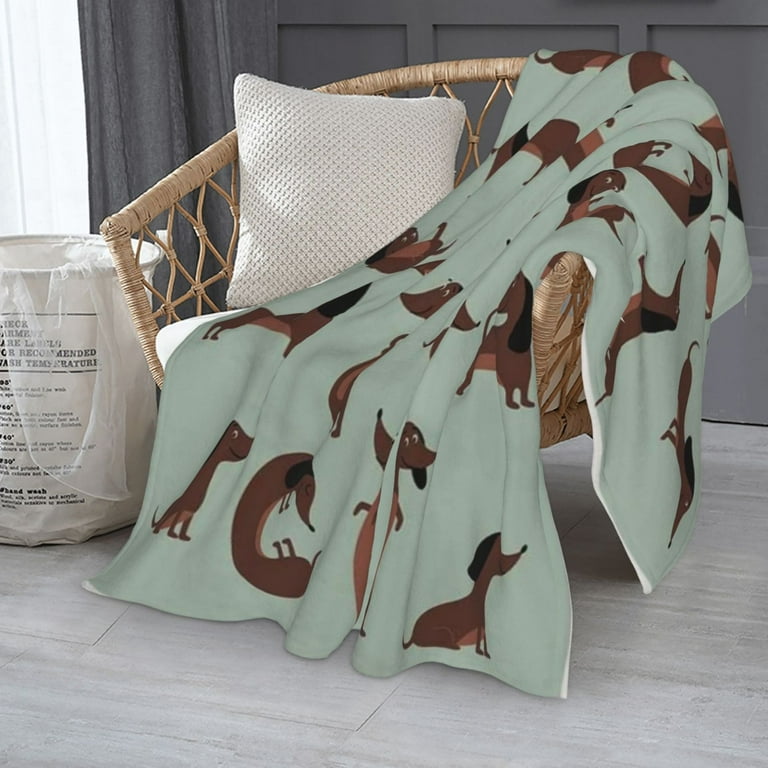 Sausage dog fleece blanket top