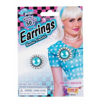 50S ROUND EARRINGS-TEAL