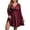 Wine Red, variant on Zeagoo Plus Size Women's Sequin Glitter Dress Crushed Long Sleeve Sexy V Neck Club Party Pleated Swing Skater Dress