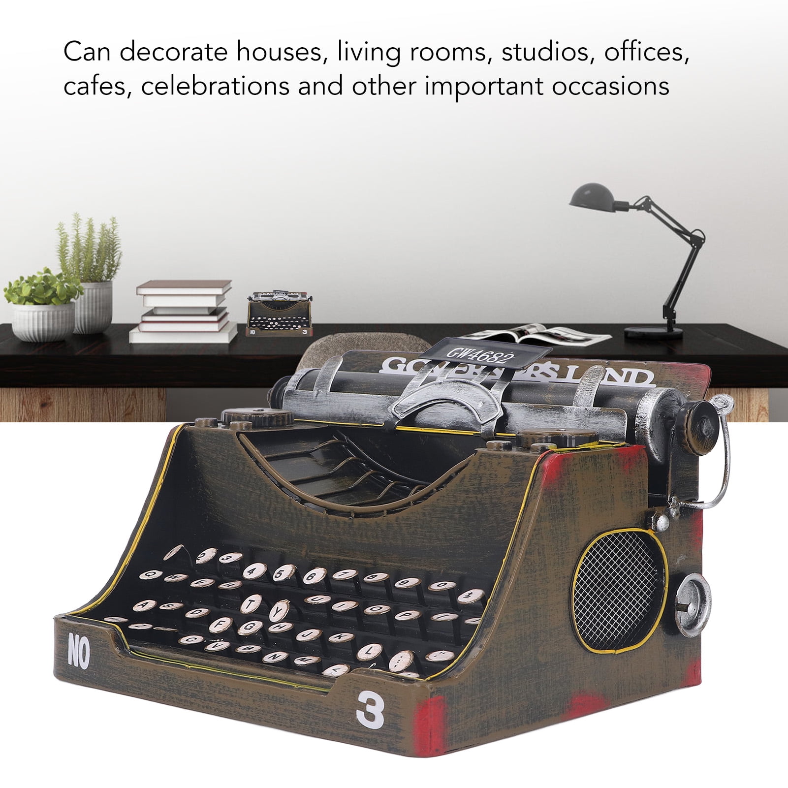 Retro Vintage Typewriter, Classic Manual Typewriter Model High Hardness For Living Rooms