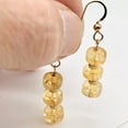 thumbnail image 2 of Fine Citrine Wheel Bead 14K Gold Filled Earrings | 1 1/2" Long |, 2 of 10