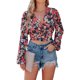 thumbnail image 5 of Txlixc Blusa de manga larga para mujeres, flor / patrón geométrico / vendaje impreso leopardo Txlixc moda, 5 of 9