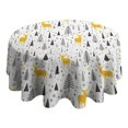 thumbnail image 4 of Multicolor Christmas Pattern Round Tablecloth 60"x60",Wrinkle Wipeable Table Cloth for Kitchen Dining Room Picnic Patio Party, 4 of 6