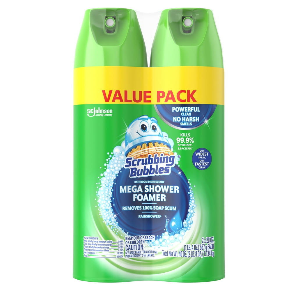Scrubbing Bubbles Disinfectant Mega Shower Foamer Aerosol, Rainshower
