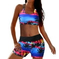 thumbnail image 3 of Manxivoo Swimsuit Coverup for Women Tankini Swimsuits for Women 3 Piece Bathing Suits Swim Tank Top with Boy Shorts and Bra Swimwear Tankini Bathing Suits for Women Black, 3 of 9