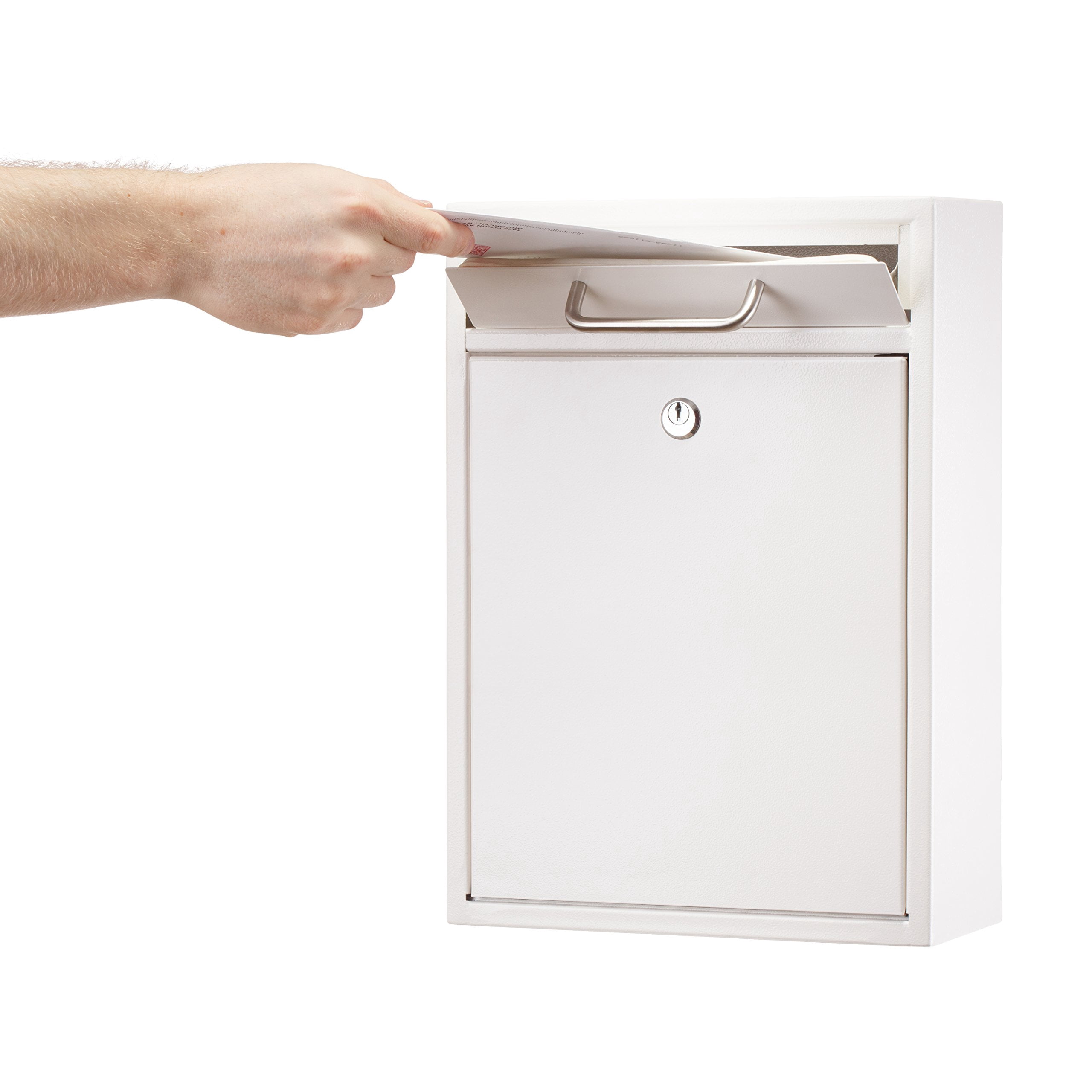 AdirOffice Wall Mount Mailbox - Mailbox with Lock and Keys- Durable Wall Mounted Locking Mailbox and Cash Drop Box for House, Apartments or Bussiness After Hours Deposits