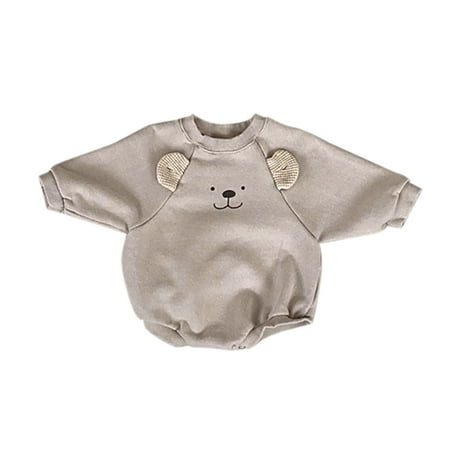 

Youmylove Funny Baby Newborn Infant Jumpsuit Girls Boys Spring Autumn Solid Long Sleeve Hoodies Romper Bodysuit Autumn Clothes