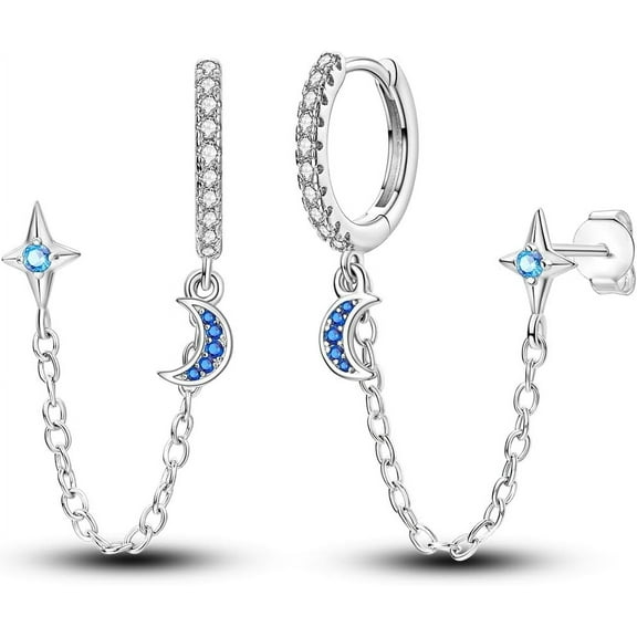 925 Genuine Sterling Silver Post Stud Earring Dangle CZ Flat Back Earrings for Women Cubic Zirconia Cartilage Gentle On Skin Cute Compact Helix Piercing Earrings Jewelry[g398]