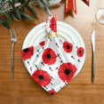 thumbnail image 2 of GZHJMY Red Flowers Cloth Napkins Washable Reusable Polyester Dinner Napkins 20 x 20 Inch for Home Weddings Parties Holiday Table Napkins Set of 1, 2 of 6