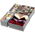 thumbnail image 2 of Juego de 4 organizadores de cajones para ropa interior, cajas de almacenamiento para sujetadores, caja plegable, organizador de guardarropa para calcetines, corbatas (negro)-Negro- Sailing Electrónica, 2 of 5