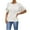 White, variant on Womens Oversized Checkered Openwork Knit Top Batwing Sleeve Loose Fit Round Neck Short Sleeve Knitted Pullover Casual Lightweight Summer Fall Sweater