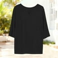 thumbnail image 5 of Horkkom Plus Size Tops for Women Summer V Neck 3/4 Length Sleeve Tops Casual Loose Blouses XL, 5 of 9