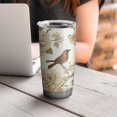 thumbnail image 4 of 20 Oz Pioneer Flower and Bird Coffee Tumbler Double Wall Insulated Stainless Steel Water Bottle | Metal Reusable Thermoses Flask with Cup Cap | Leak & Sweat Proof with Anti-Dust Lid, 4 of 7
