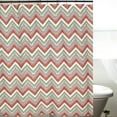 thumbnail image 2 of Serafina Home Paisley Chevron Fabric Shower Curtain: Contemporary Eclectic Design with Roller Ball Hooks, Orange Green White, 2 of 5