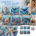 thumbnail image 3 of Ocean Theme Pearl Art DIY Kit for Adults,3D Diamond Painting Craft with Pearl Beads,Beginner Friendly Coastal Wall Art and Home Decor,Whale, 3 of 9