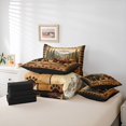 thumbnail image 6 of Manfei Sunset Bear Family 7-Piece Twin Bedding,Wooded Pine Grid Bedding Comforter Set,Brown,Black Reversible, 6 of 7