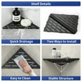 thumbnail image 4 of Bernkot Corner Shower Shelf 10" Matte Black 304 Stainless Steel Slot Design Recessed Corner Shelves Bathroom Shower Shelf for Tiled Wall, Drilling Needed 2 Pack, 4 of 6