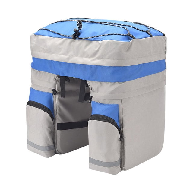 Soidarity Bolsa para bicicleta resistente al desgaste, resistente al agua, alforja para bicicleta, cremalleras dobles sólidas, estante trasero, ciclismo Ciclismo Gris azulado Soidarity OD029691-03