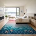 thumbnail image 3 of ODIKA 9'x12' Washable Area Rug Mermaid Gradient Fish Scale Ombre Seashell Border for Dining Room, Basement, Large Office, Non-Slip Chair-Friendly, 3 of 7