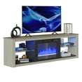 Bestier Modern Electric Fireplace TV Stand for TVs up to 75" with LED