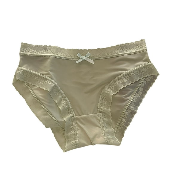 Ruimatai Women Summer Seamless Cotton Underwear Mid Waist Comfortable Breathable Soft Solid Color Panties