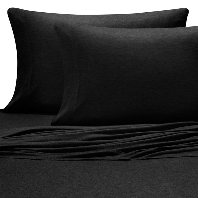 Pure Beech Jersey Knit Modal Full Sheet Set in Black