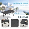 thumbnail image 4 of DIFY Rectangle Metal Patio Dining Table for 6, 63" Outdoor Dining Table with Umbrella Hole, Black, 4 of 5