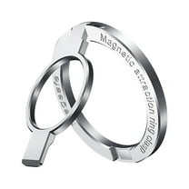 Dteck Magnetic Phone Grip, Magnetic Phone Ring Holder, Adjustable Kickstand, Only for iPhone 14 Pro Max, 14 Max, 14 Pro,13, 13 Pro, 13 Mini, 13 Pro Max, 12, 12 Pro, 12 Mini, 12 Pro Max - Silver