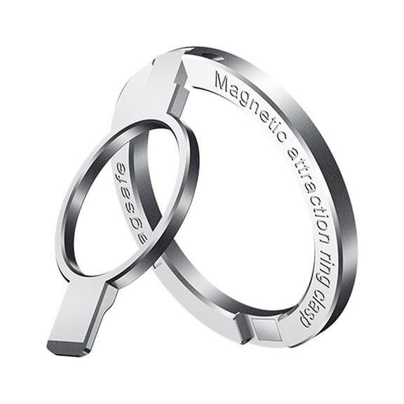 Dteck Magnetic Phone Grip, Magnetic Phone Ring Holder, Adjustable Kickstand, Only for iPhone 14 Pro Max, 14 Max, 14 Pro,13, 13 Pro, 13 Mini, 13 Pro Max, 12, 12 Pro, 12 Mini, 12 Pro Max - Silver