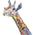 thumbnail image 4 of 19" x 37" Multi Colored Resin Graffiti Giraffe Sculpture with Black Base, by DecMode, 4 of 7