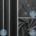 thumbnail image 4 of Cortina de ducha, largo extra, cortina de baño, antimoho para ducha y bañera, cortinas textiles, antibacterianas, impermeables, negras, extra anchas, 275 x 180 cm con 18 anillas de ducha, 4 of 6