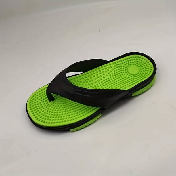 Men Acupressure Massage Reflexology Flip Flops Shock Absorption Lightweight Non Slip Thong Sandals For Indoor Outdoor Beach Summer