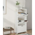 thumbnail image 5 of Shoe Cabinet with 3 Doors , Slim Freestanding Wood Shoe Storage Organizer White, 5 of 8